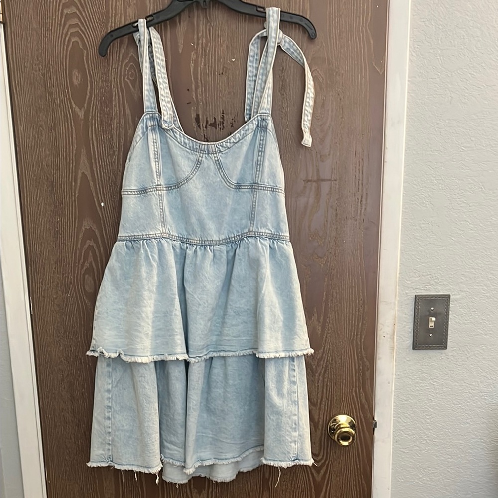 American Eagle light blue denim Dress size L